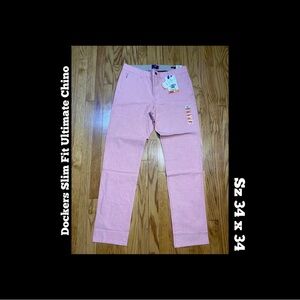 Dockers Slim Fit Ultimate Chino with Smart 360 Flex  Men’s Sz 34x34 New Rose